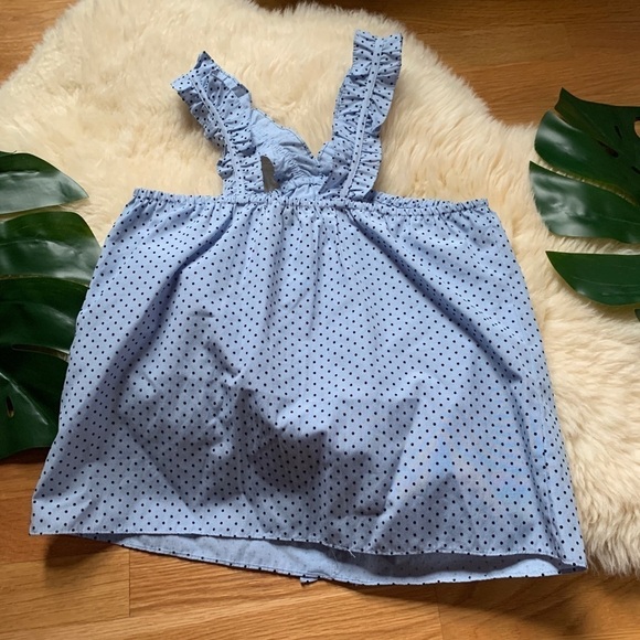 NWOT Waverly Grey Ruffle Dotted Tank Top Blouse - Picture 7 of 7